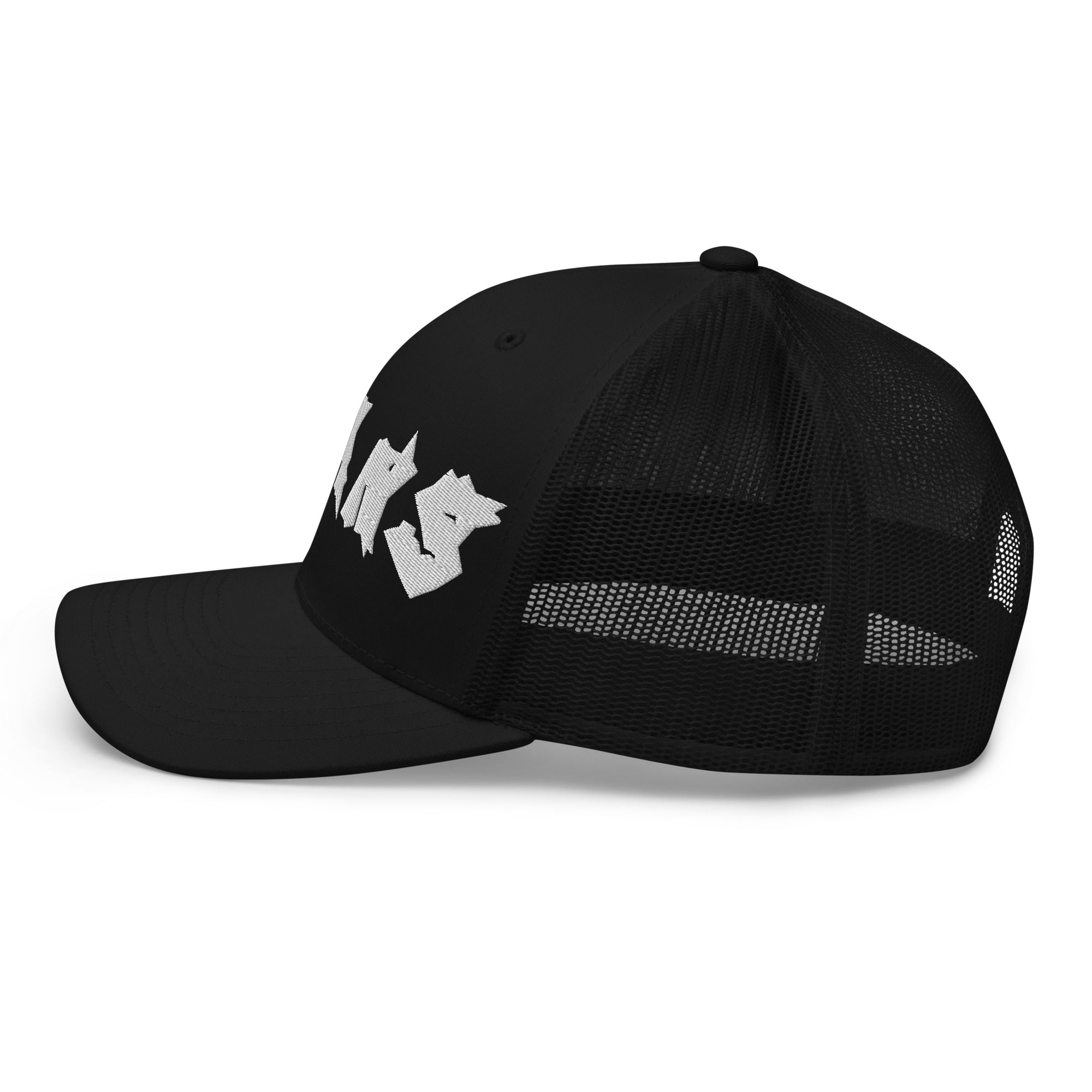 Trans Pride Punk Lettering Embroidered on Black Retro Trucker Cap Retro Trucker Hat
