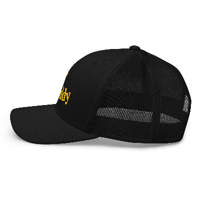 Big Zaddy Embroidered Hat Pride Gear Black and Yellow Trucker Cap Retro Trucker Hat
