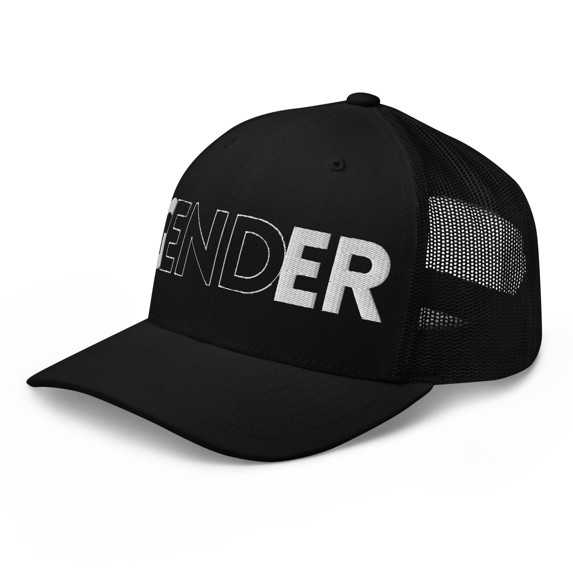 End Gender Embroidered Protest Accessory Black Retro Trucker Hat Retro Trucker Hat