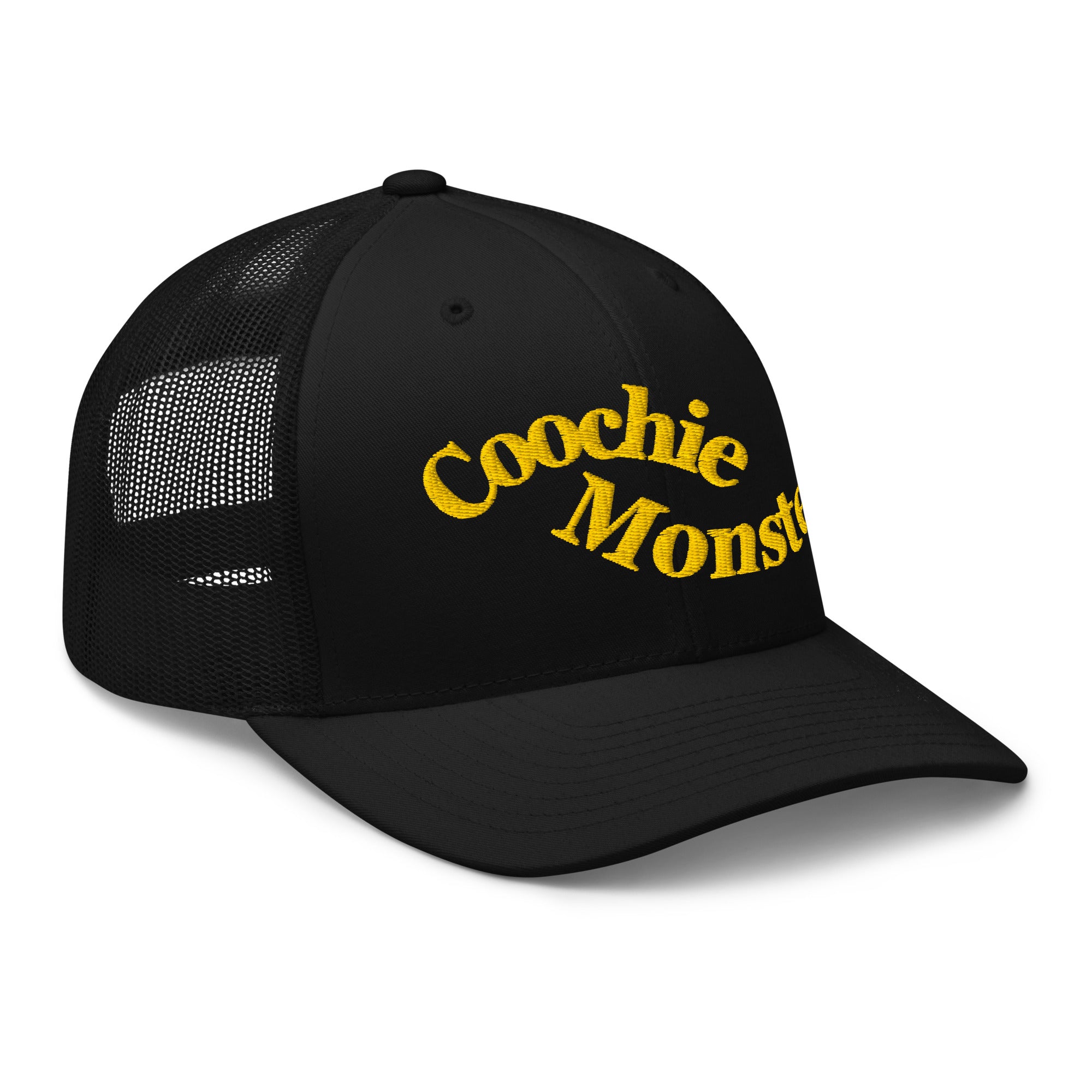 angled view of mesh trucker cap