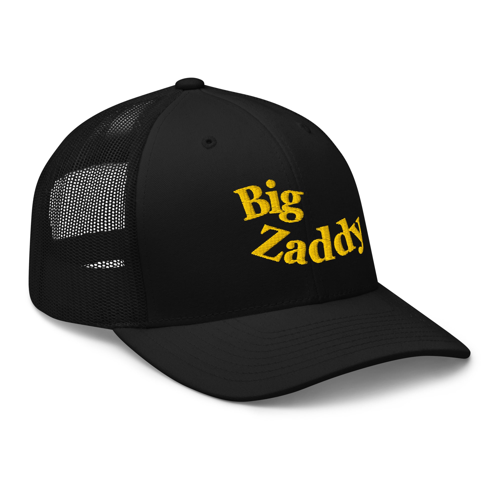 Big Zaddy Embroidered Hat Pride Gear Black and Yellow Trucker Cap Retro Trucker Hat