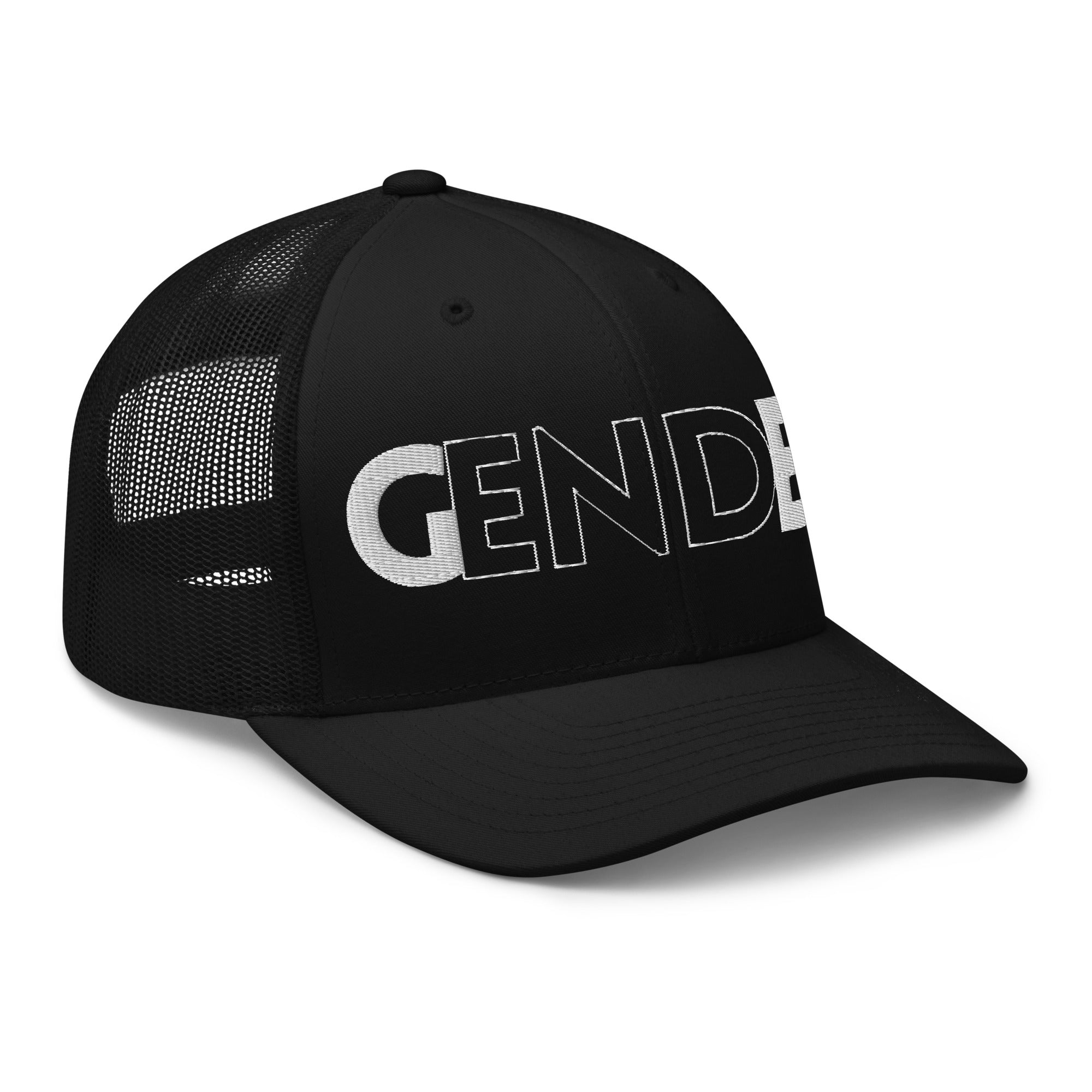 End Gender Embroidered Protest Accessory Black Retro Trucker Hat Retro Trucker Hat