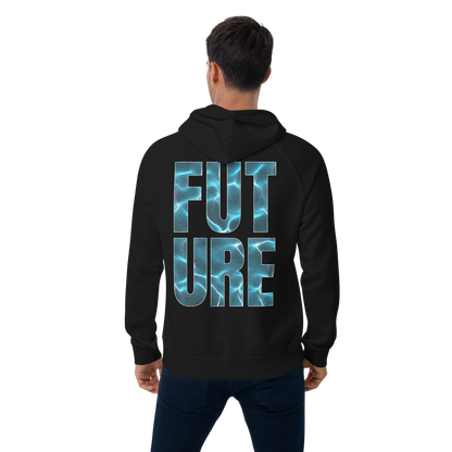 The Future is Fluid Graphic Hoodie Neon Lights Design Water Ripple Eco Raglan Hoodie