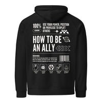 How to be an Ally Black Graphic Sweatshirt LGBTQIA2S+ Allyship Eco Raglan Hoodie Eco Raglan Hoodie