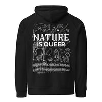 Nature is Queer Graphic Sweatshirt LGBTQIA2S+ is Natural Message Eco Raglan Hoodie Eco Raglan Hoodie
