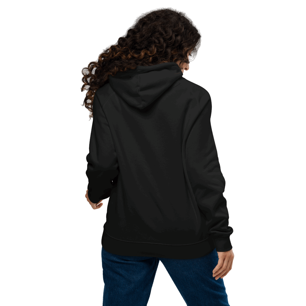 Latine Graphic Sweatshirt White Spray Paint Graffiti Design on front of Black Eco Raglan Hoodie
