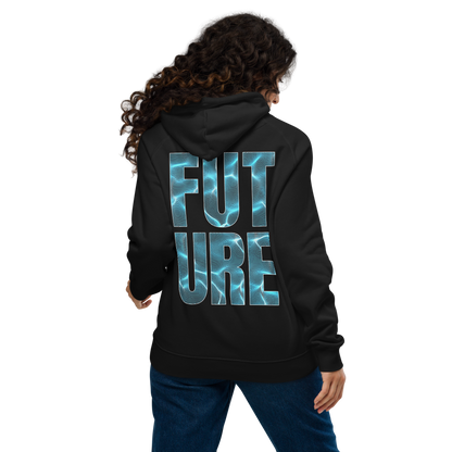 The Future is Fluid Graphic Hoodie Neon Lights Design Water Ripple Eco Raglan Hoodie