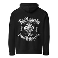 No Oligarchs Power to the People Protest Eco Raglan Black Hoodie Eco Raglan Hoodie