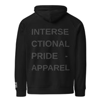MET Inspired Design Embroidered Emblem & Intersectional Pride Apparel Black Eco Raglan Hoodie Eco Raglan Hoodie