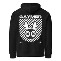 Gaymer Gay Pride Gamer Mad Rabbit Black Eco Raglan Hoodie Eco Raglan Hoodie