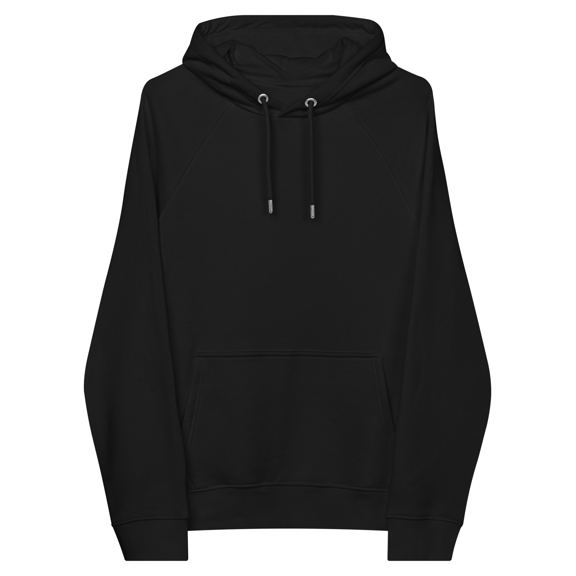 Neurospicy & Sapphic Graphic Hoodie with Black & White design on back of Sweatshirt Black Eco Raglan Hoodie Eco Raglan Hoodie