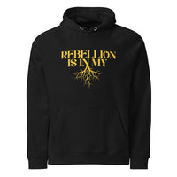 Rebellion is in my Roots Hoodie Black and Yellow Eco Raglan Hoodie Eco Raglan Hoodie