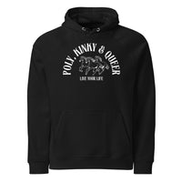 Poly Kinky & Queer Pride with Wild Horses Live your Life Black Eco Raglan Hoodie Eco Raglan Hoodie