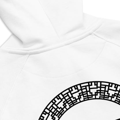 Nova Edge Threads Logo White Sweatshirt with Sleeve Designs Eco Raglan Hoodie