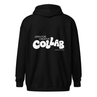 Open for Collaboration Groovy Typography for People with Pride Black Size Inclusive zip hoodie Heavy Blend Zip Hoodie