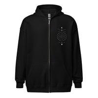 Polygender Symbol Pangender Pride Celestial Gender Symbol Black Zip hoodie Heavy Blend Zip Hoodie