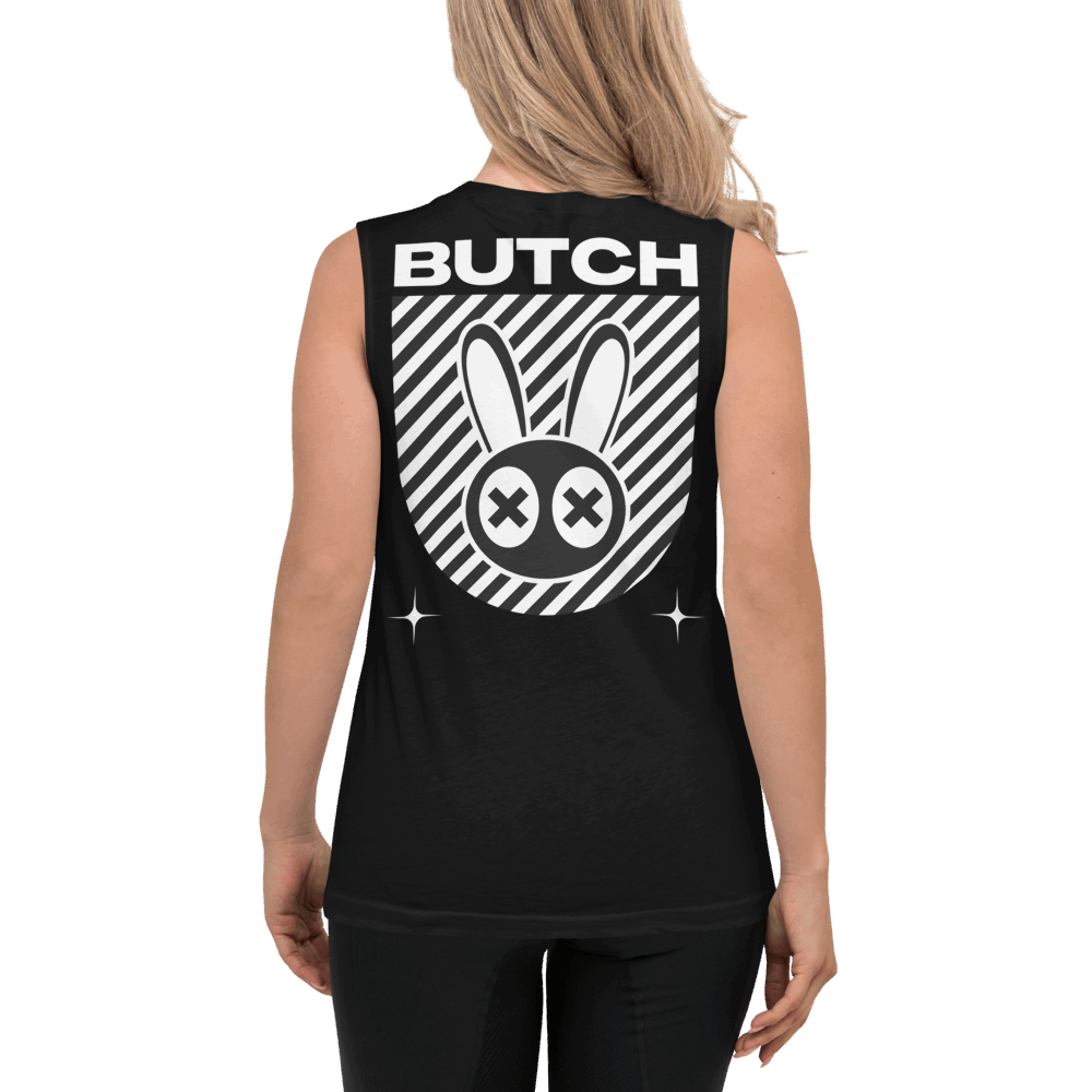 Butch Pride Muscle Shirt Lesbian Queer Streetwear Black Relaxed Fit Sleeveless Tank Top