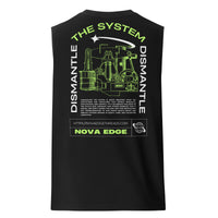 Dismantle the System Protest Tank Neon Green on back of Black Relaxed Fit Sleeveless Tank Top Relaxed Fit Sleeveless Tank Top