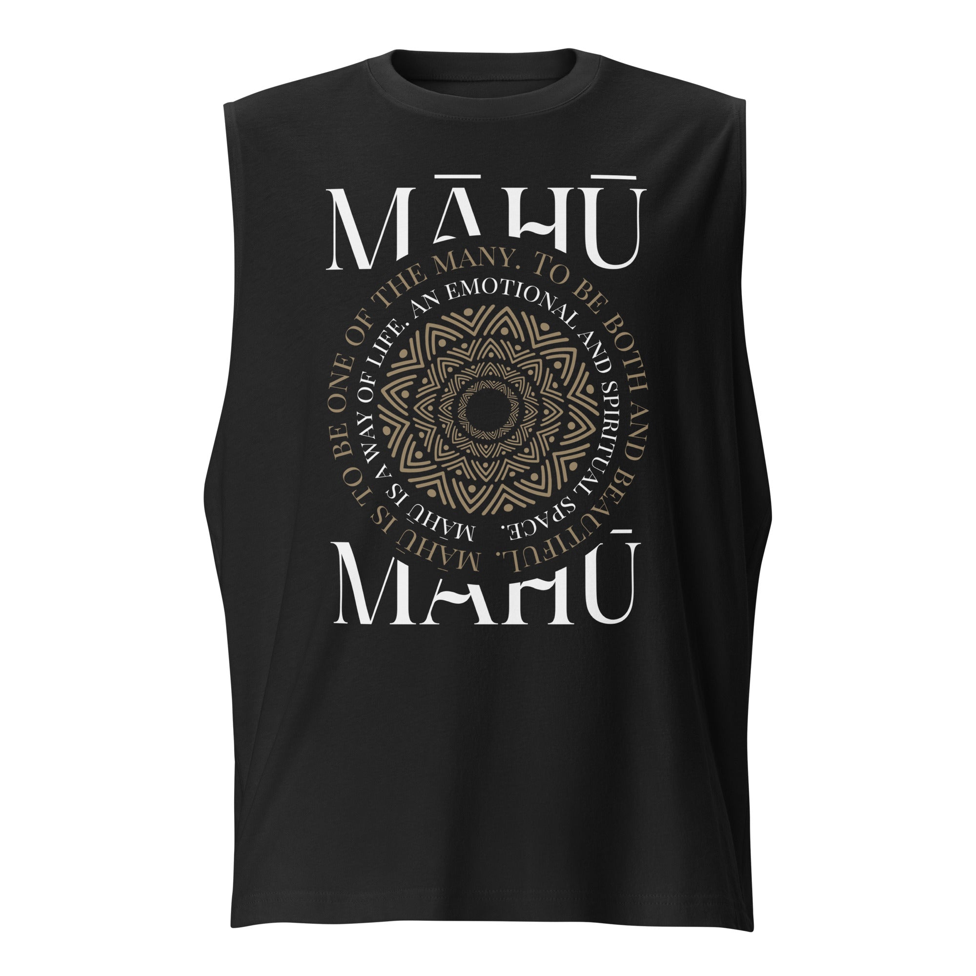 Māhū Pride Hawaiian Culture on Front of Black Relaxed Fit Sleeveless Tank Top Relaxed Fit Sleeveless Tank Top