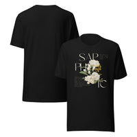 Sapphic Pride Vintage Flowers Lesbian Pride on Black Relaxed Fit T-shirt Relaxed Fit T-Shirt