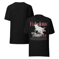 Fabulous & Free Unicorn LGBTQIA+ Pride Tee Black Size Inclusive Relaxed Fit T-shirt Relaxed Fit T-Shirt