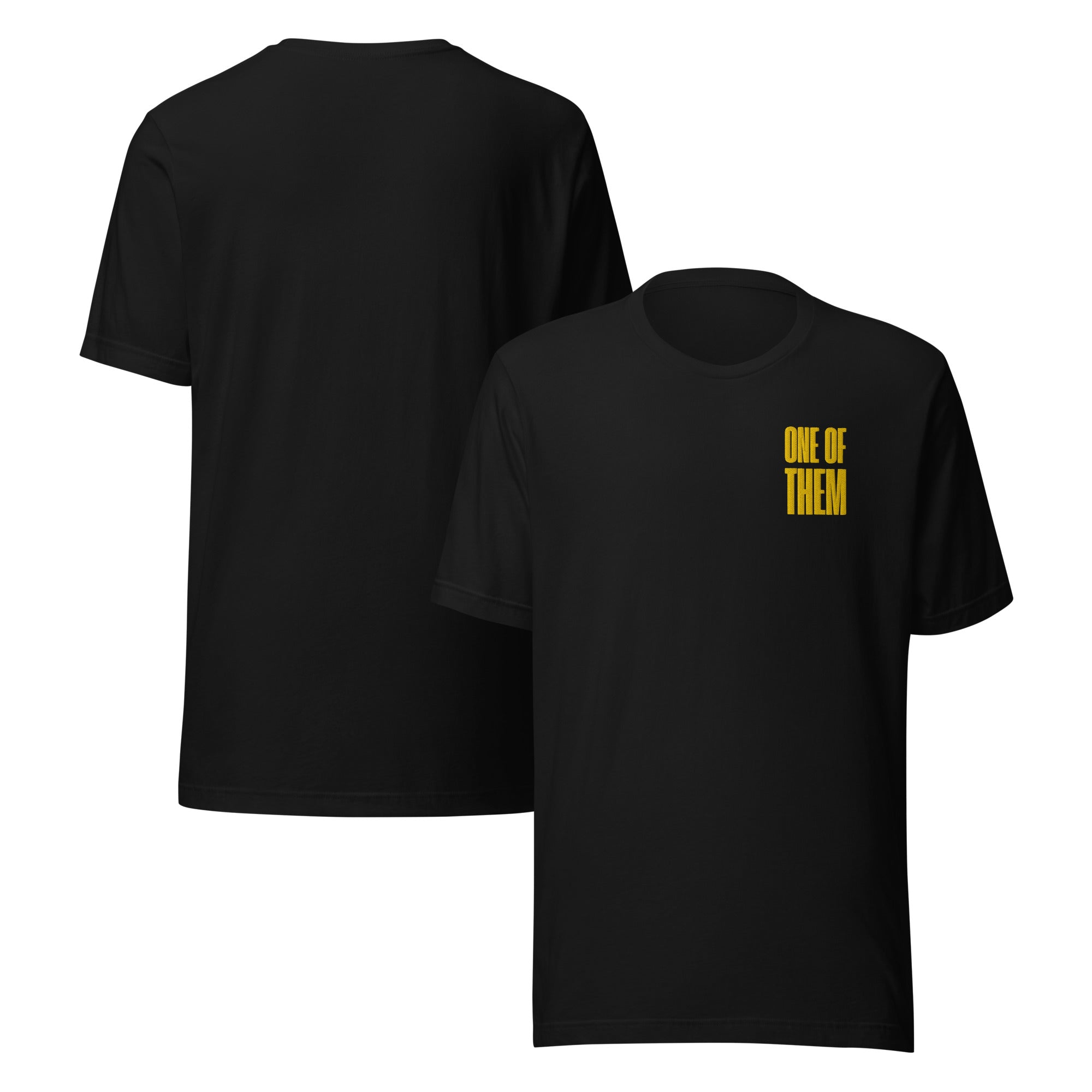 One of Them Genderqueer Pride Trans Pride Embroidered Yellow on Black Relaxed Fit T-shirt Relaxed Fit T-Shirt
