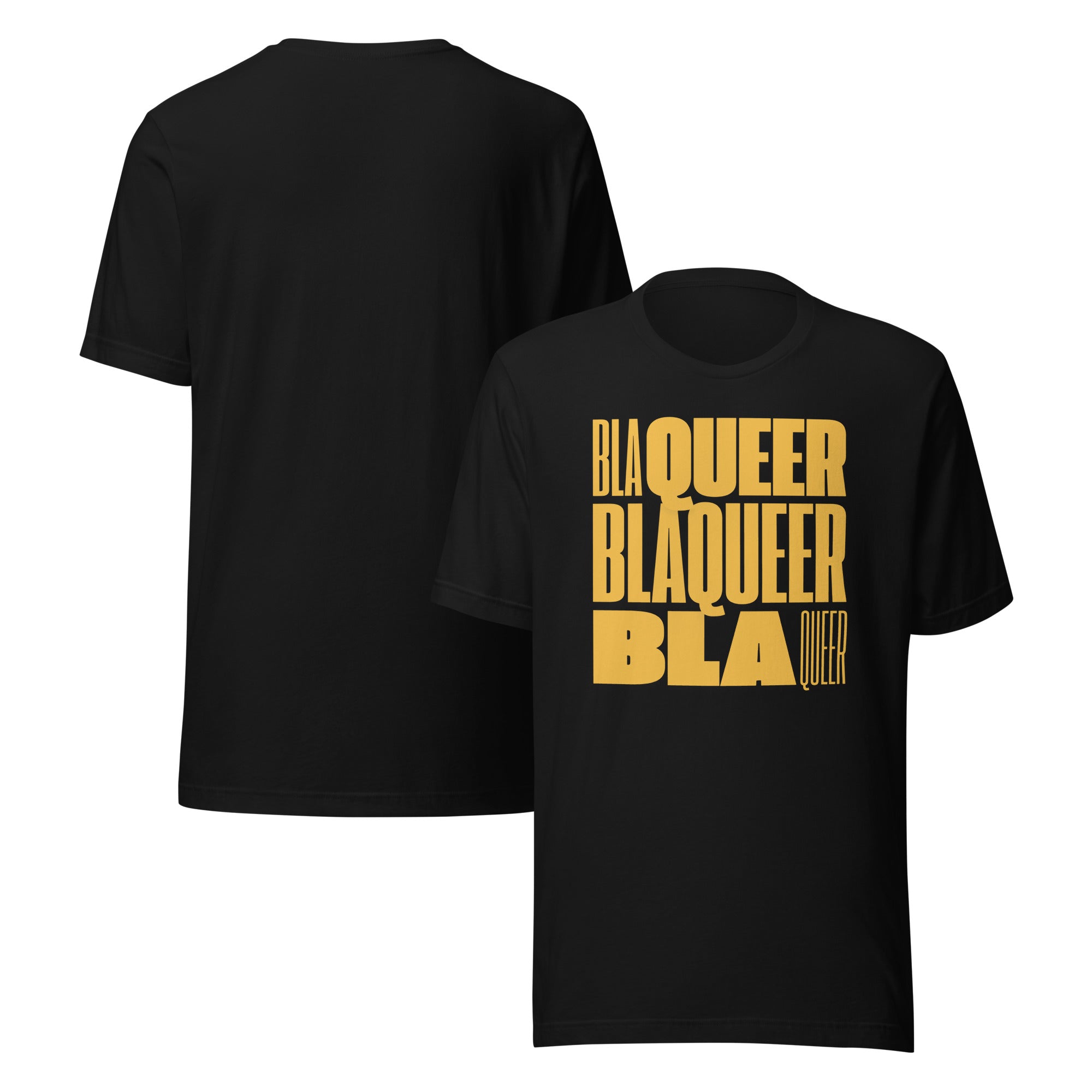 BlaQueer Pride Shirt Black and Yellow Black Pride and Queer Relaxed Fit T-shirt Relaxed Fit T-Shirt