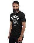 Queer Pride Tee Black and White Tiger Tattoo Design on front of Size Inclusive Relaxed Fit T-shirt Relaxed Fit T-Shirt