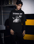 Work of Art Statue with Top Surgery Scars Trans Pride Shirt Black Oversize Tee Oversize Deep Drop Shoulder Tee - 190 GSM